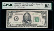 1934B $50 Kansas City FRN PMG 65EPQ