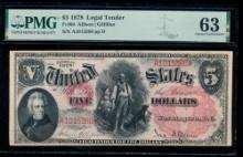 1878 $5 Legal Tender Note PMG 63