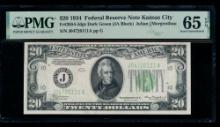 1934 $20 Kansas City FRN PMG 65EPQ