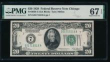 1928 $20 Chicago FRN PMG 67EPQ