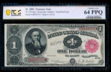 1891 $1 Treasury Note PCGS 64PPQ