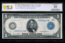 1914 $5 St Louis FRN PCGS 35
