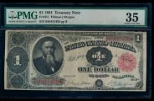 1891 $1 Treasury Note PMG 35