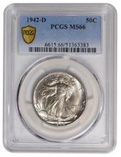 1942-D Walking Liberty Half Dollar PCGS MS66