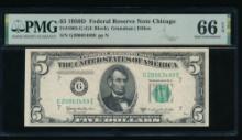 1950D $5 Chicago FRN PMG 66EPQ