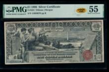 1896 $1 Educational Silver Certificate PMG 55