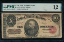 1891 $10 Treasury Note PMG 12
