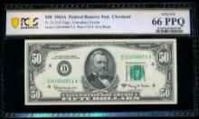 1963A $50 Cleveland FRN PCGS 66PPQ