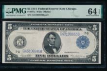 1914 $5 Chicago FRN PMG 64EPQ