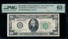 1934D $20 New York FRN PMG 65EPQ
