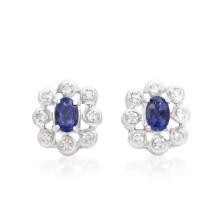 Plated Rhodium and Sterling Silver 0.82ctw Lolite Earrings