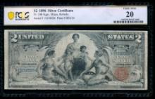 1896 $2 Educational Silver Certificate PCGS 20