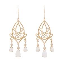 Plated 18KT Yellow Gold and Sterling Silver 2.47ctw Opal Earrings