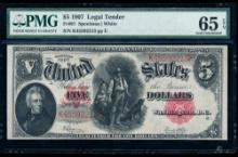 1907 $5 Legal Tender Note PMG 65EPQ