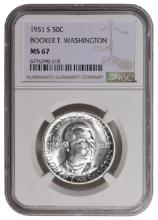 1951-S Booker T Washington Commemorative Half Dollar NGC MS67
