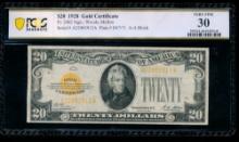 1928 $20 Gold Certificate PCGS 30
