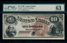 1880 $10 Jackass Legal Tender Note PMG 63