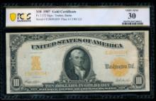 1907 $10 Gold Certificate PCGS 30