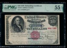 1879 $10 Refunding Certificate PMG 55EPQ
