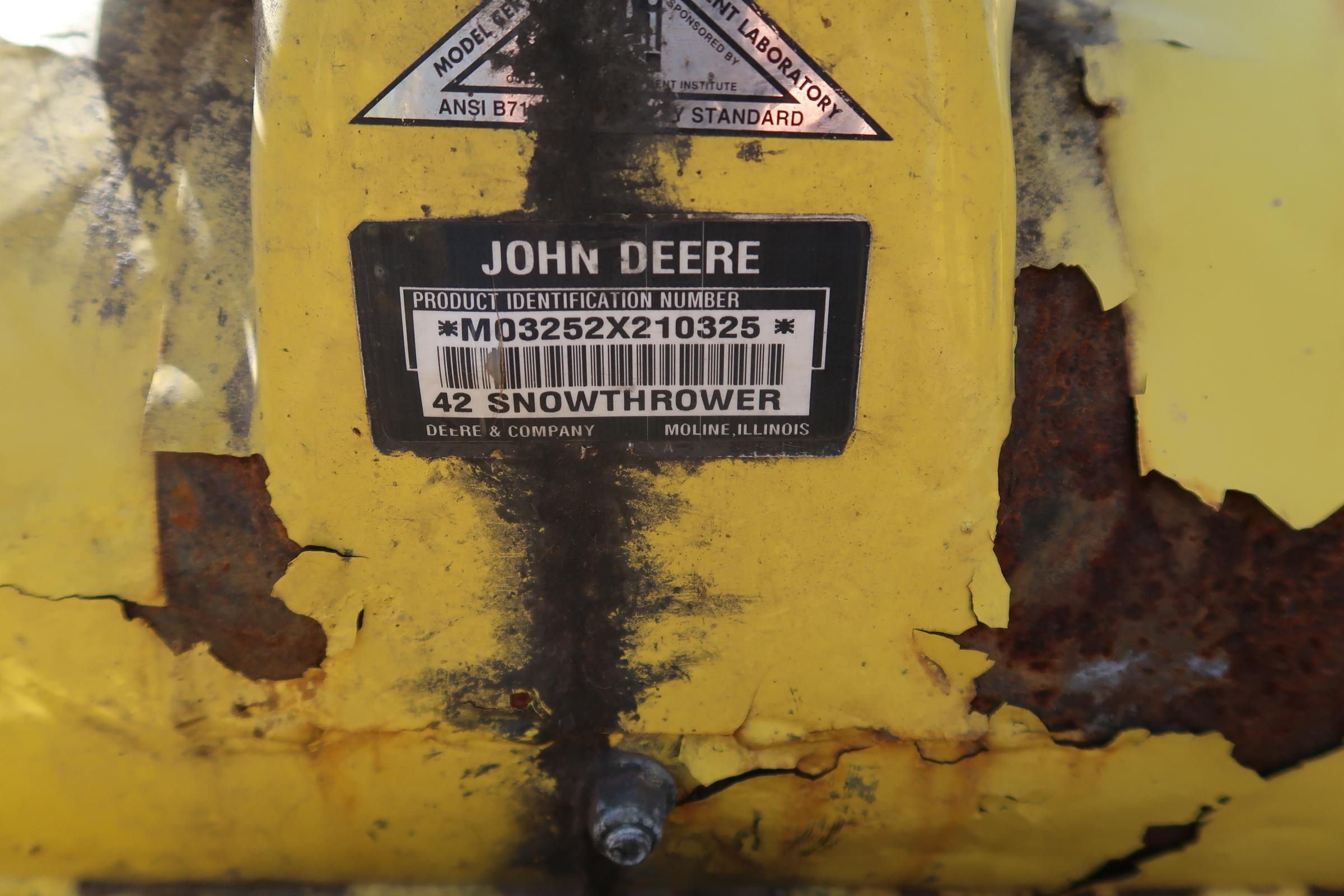 JD 42" Snowblower