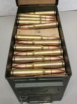 50 Cal BMG Ammunition in Metal Ammo Box