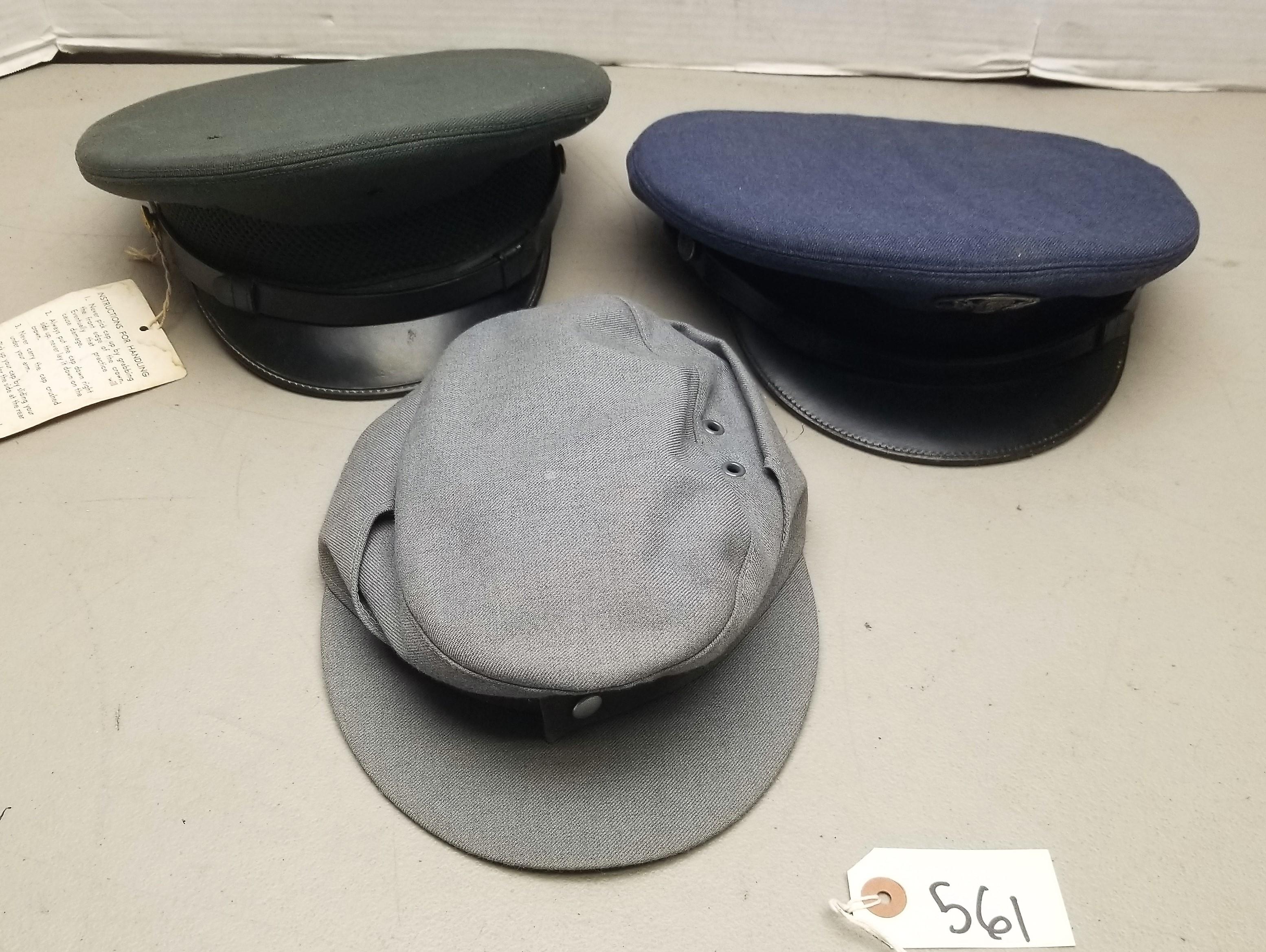(3) Assorted Military Hats