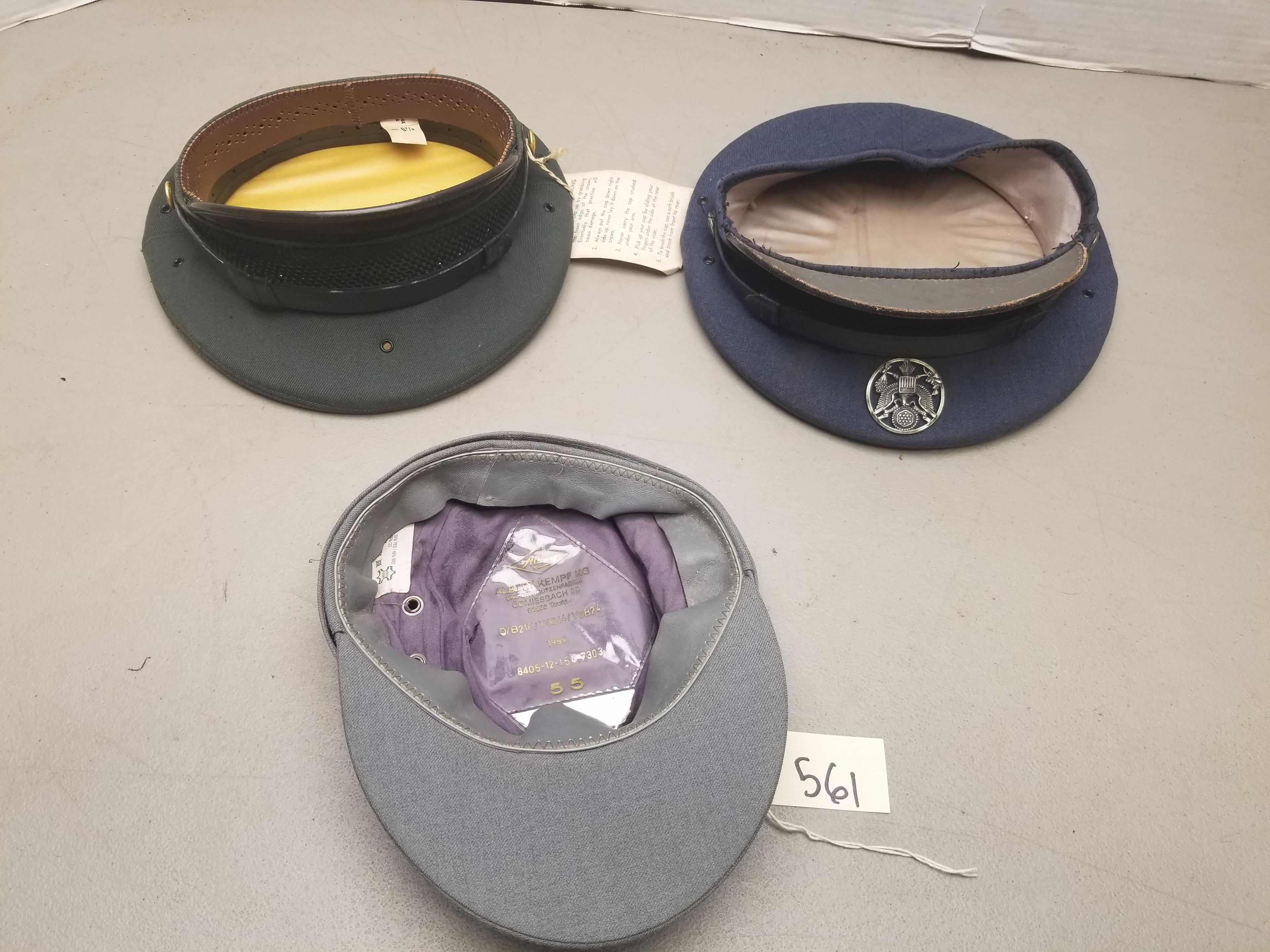 (3) Assorted Military Hats