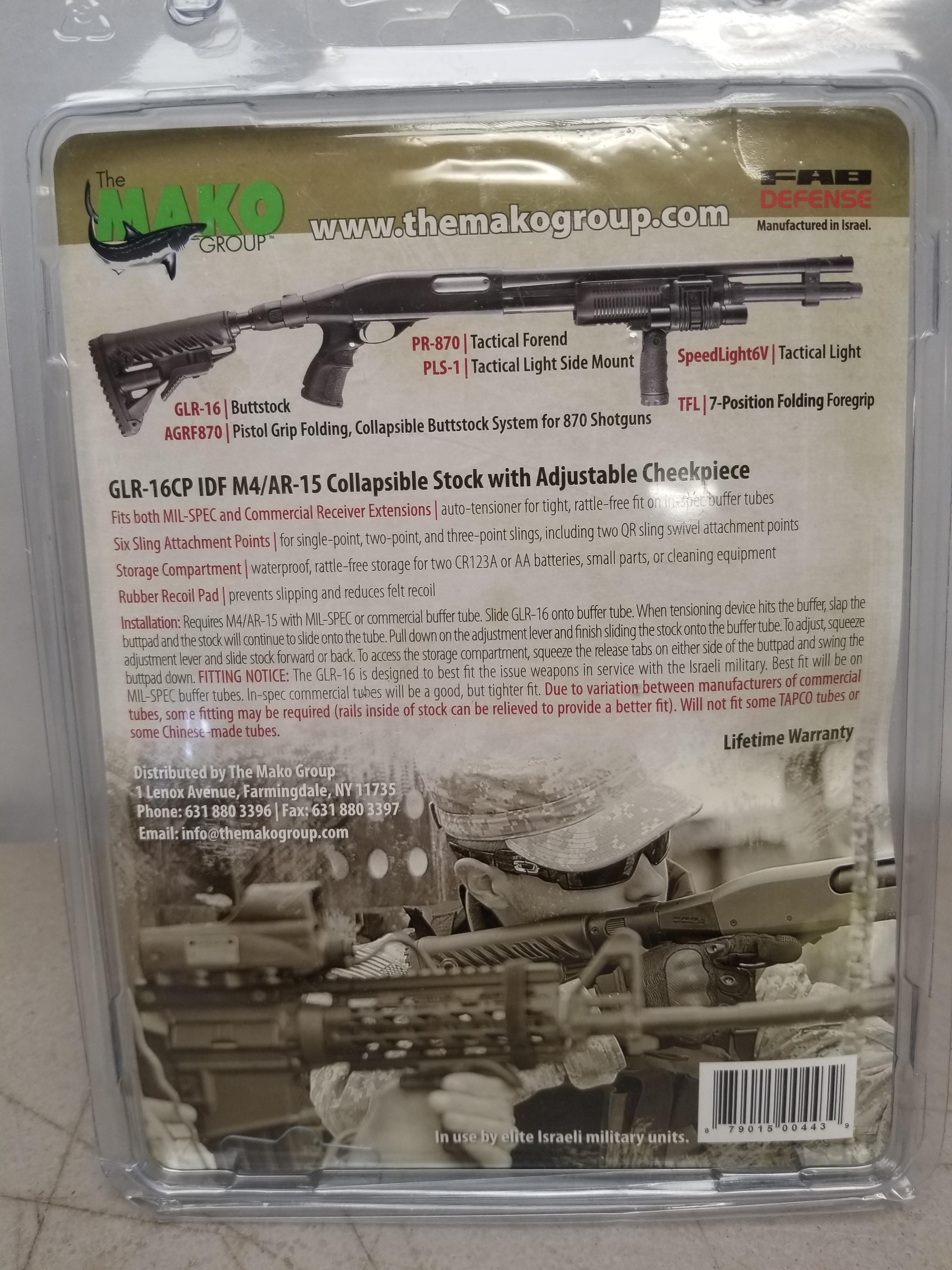 Mako GLR-16IDF Combat M4 Stock W/ Cheek Piece