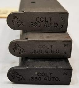 (3) Colt .380 Pistol Mags And More