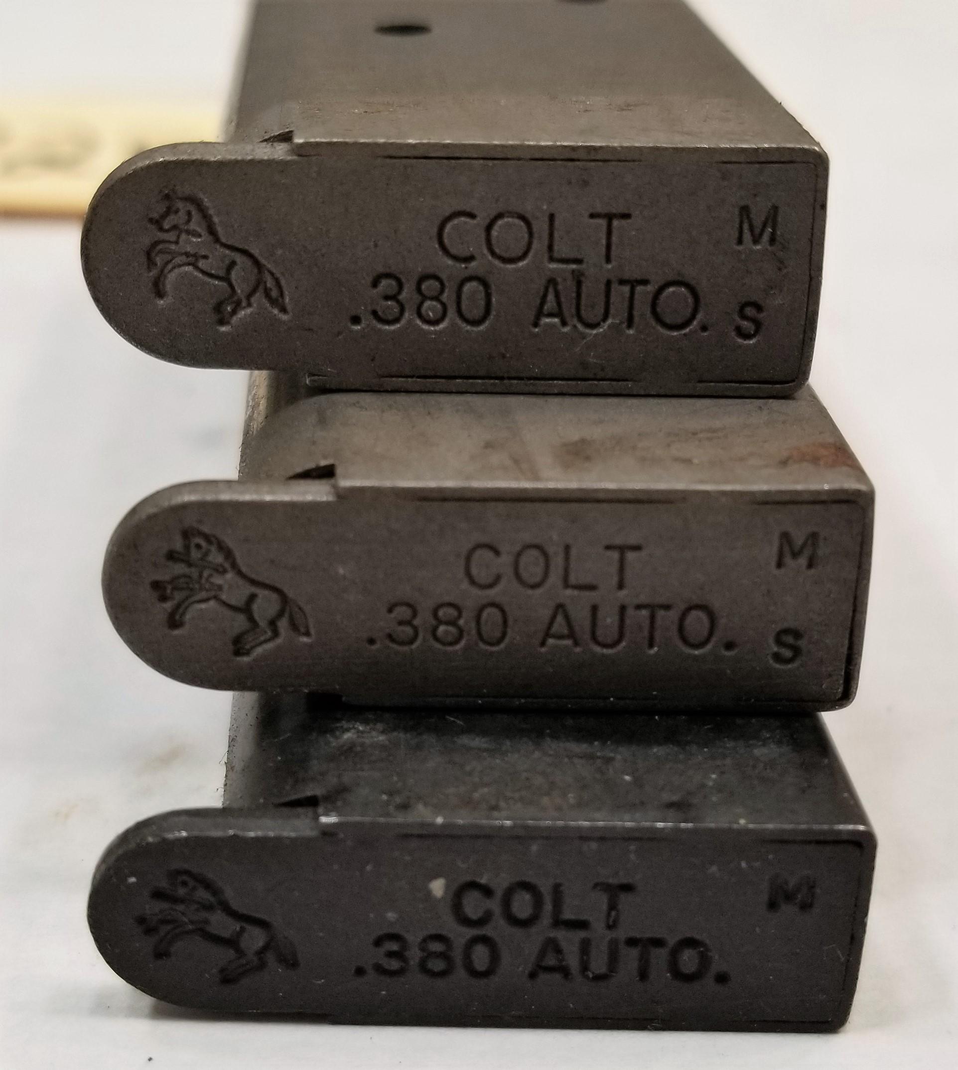 (3) Colt .380 Pistol Mags And More