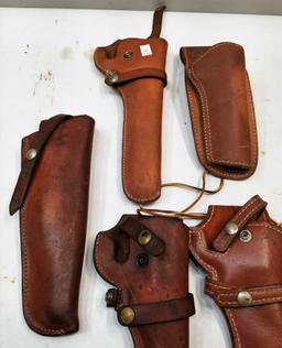 (5) Assorted Brown Leather Holsters