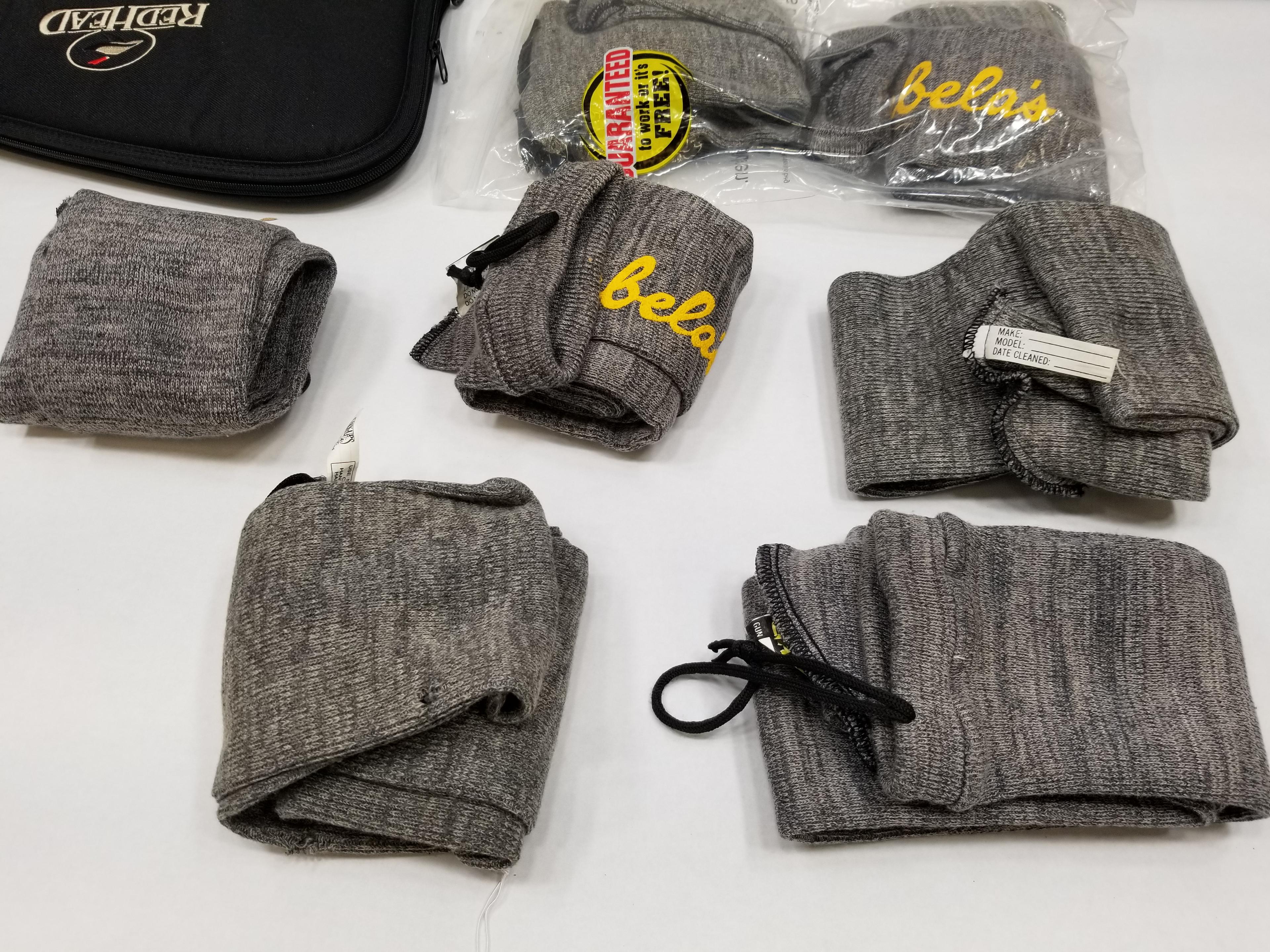 (7) Used Assorted Gun Socks & Pistol Case