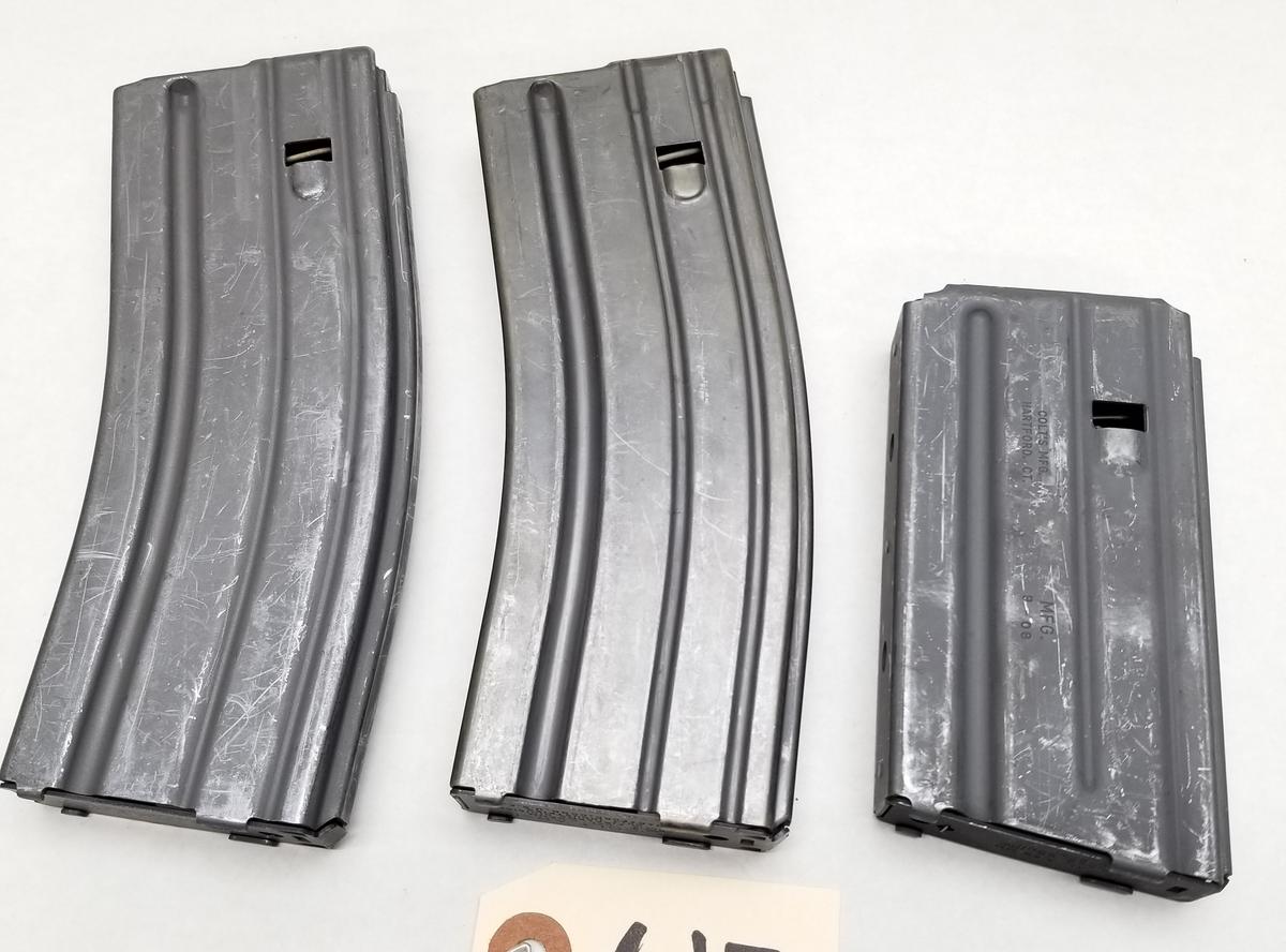 (3) Colt Factory AR-15 Steel Rifle Mags