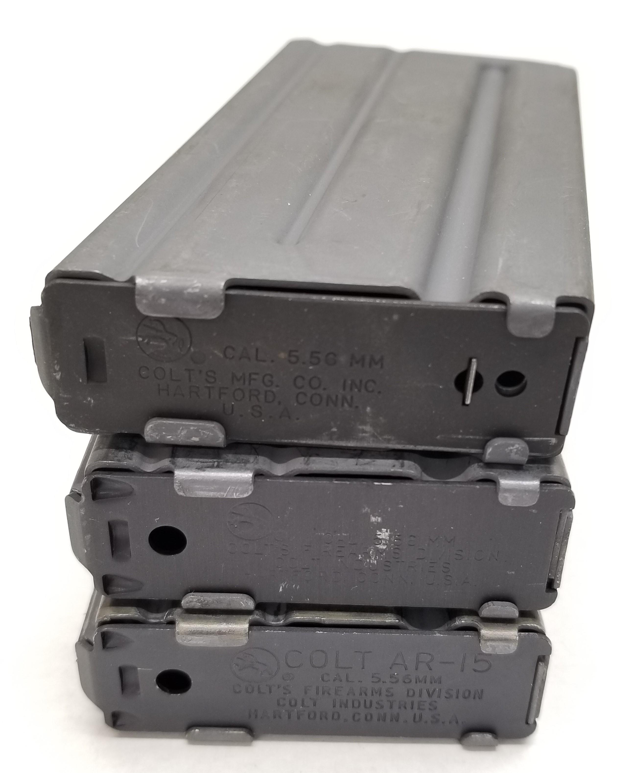 (3) Colt Factory AR-15 Steel Rifle Mags