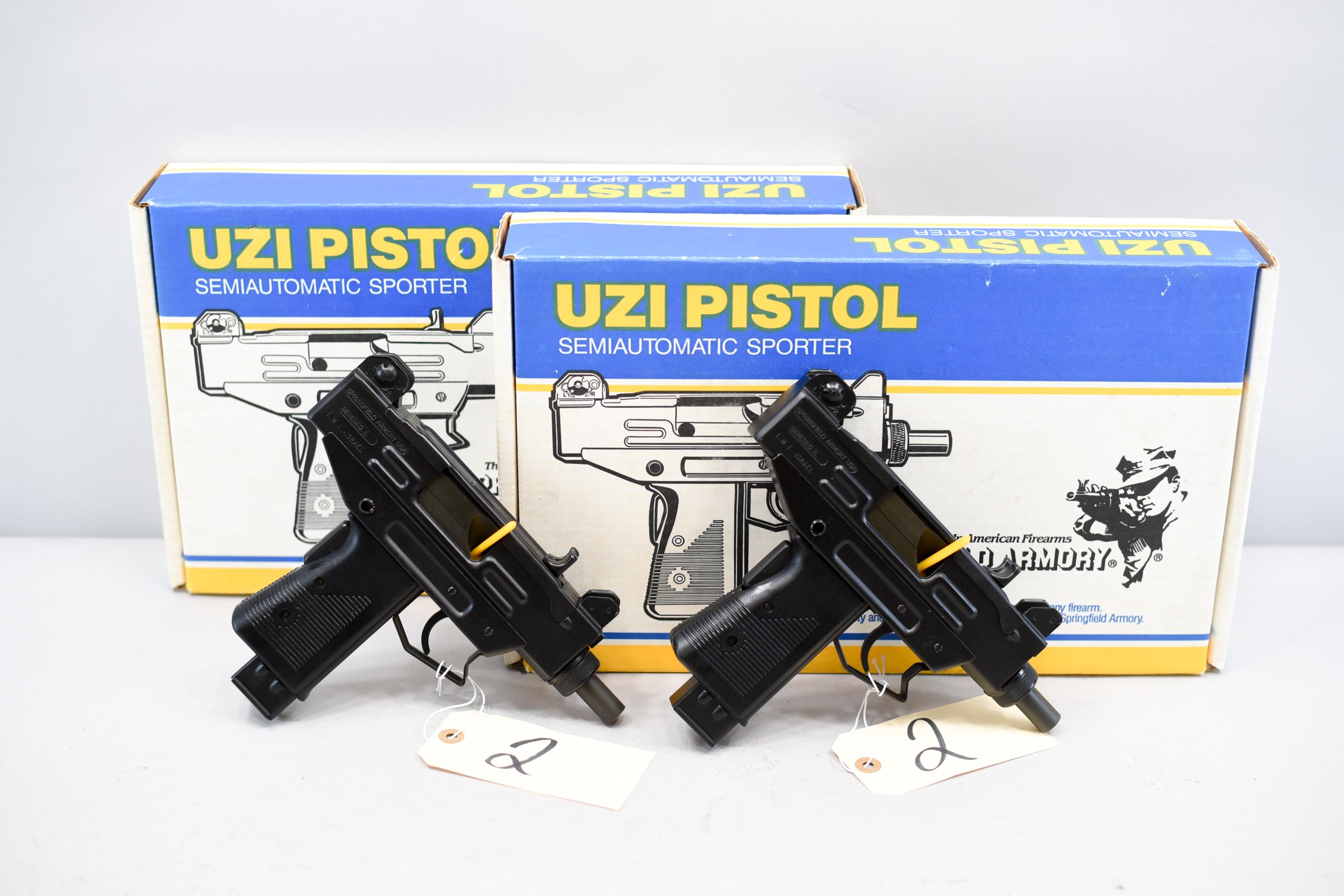 (R) Consecutive Springfield IMI 9mm Uzi Pistols