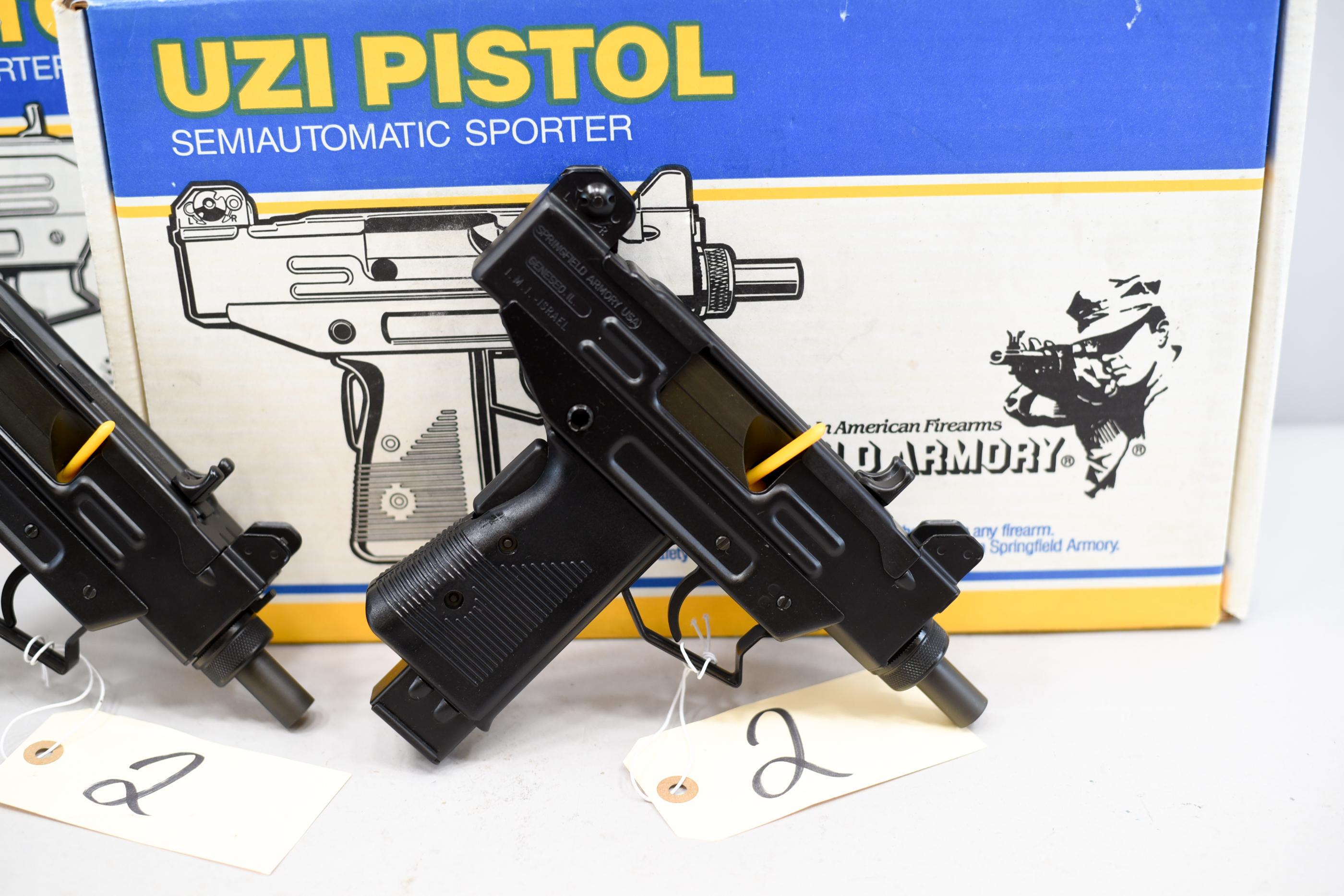 (R) Consecutive Springfield IMI 9mm Uzi Pistols