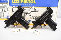 (R) Consecutive Springfield IMI 9mm Uzi Pistols