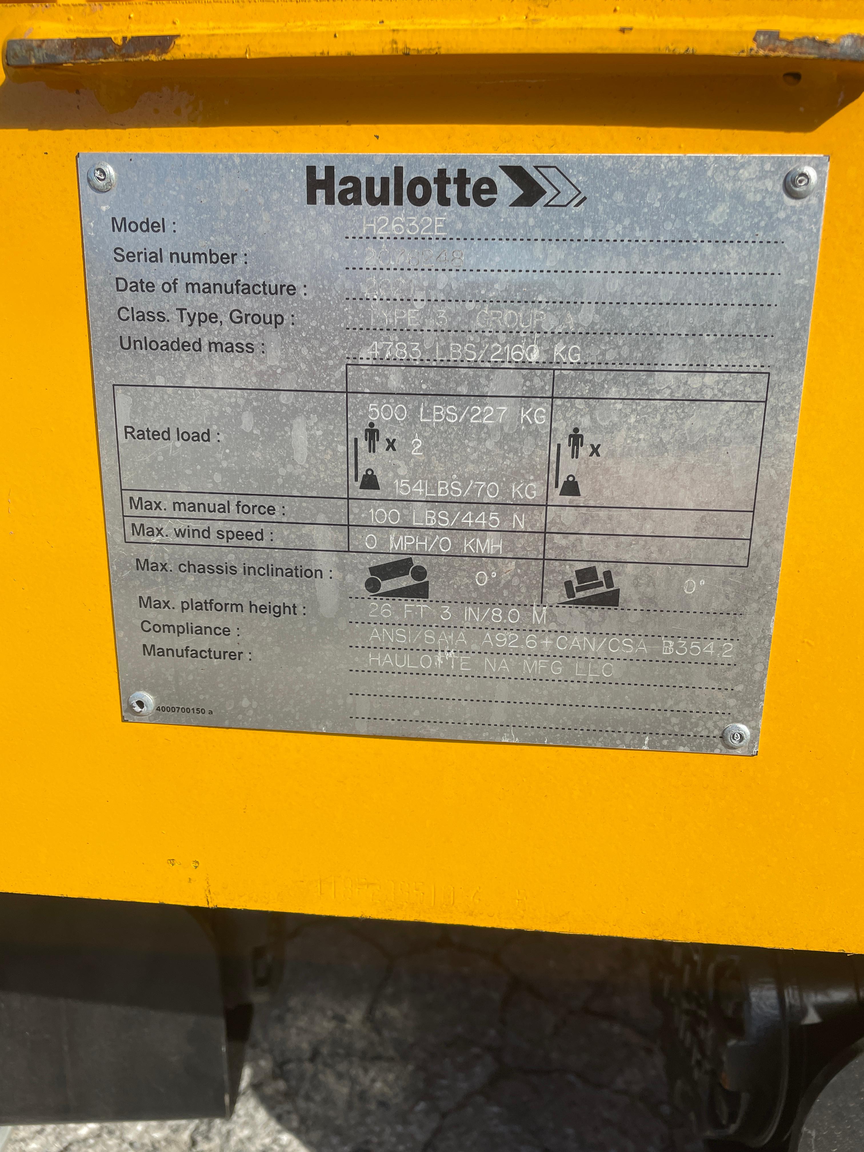 2021 Haulotte 2632E Electric Scissor Lift