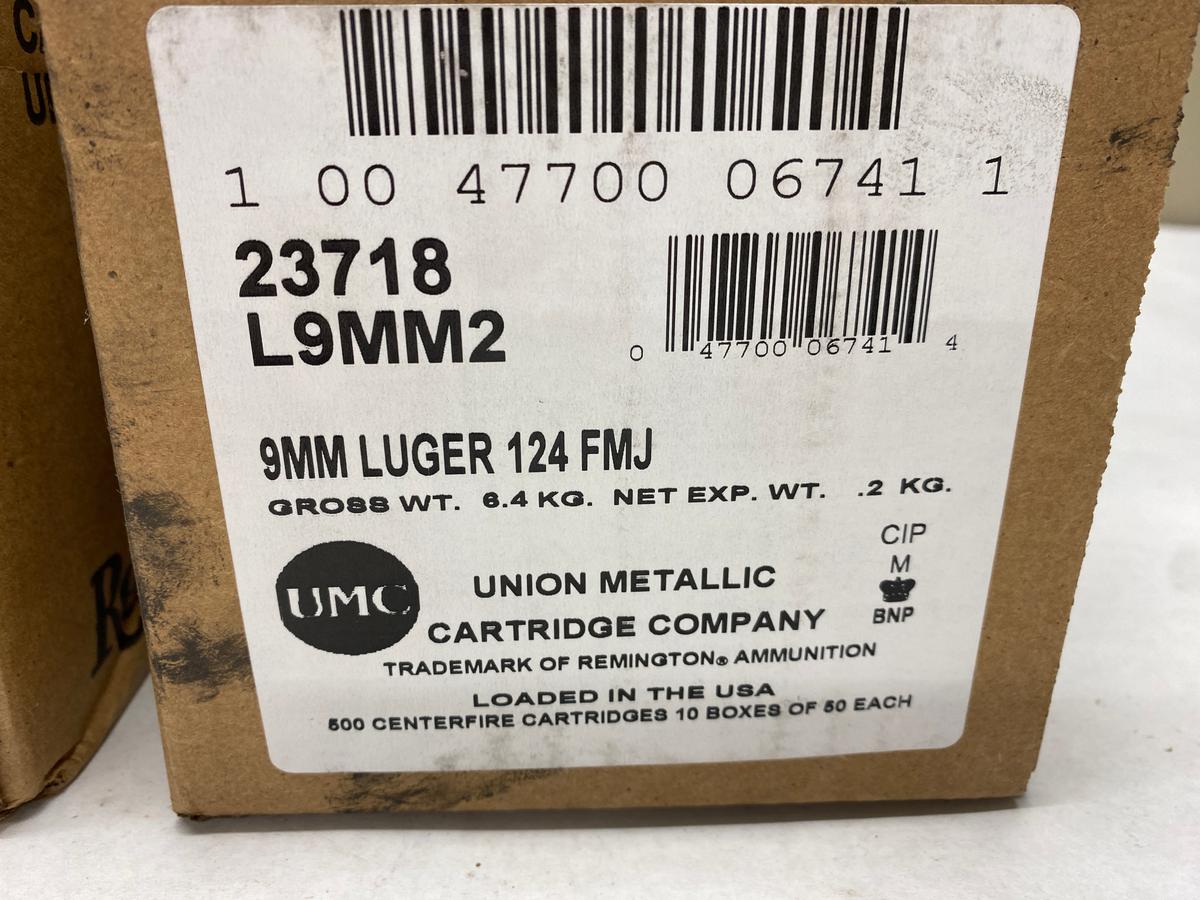 (1000Rds.) REMINGTON 9MM LUGER 124GR FMJ AMMO