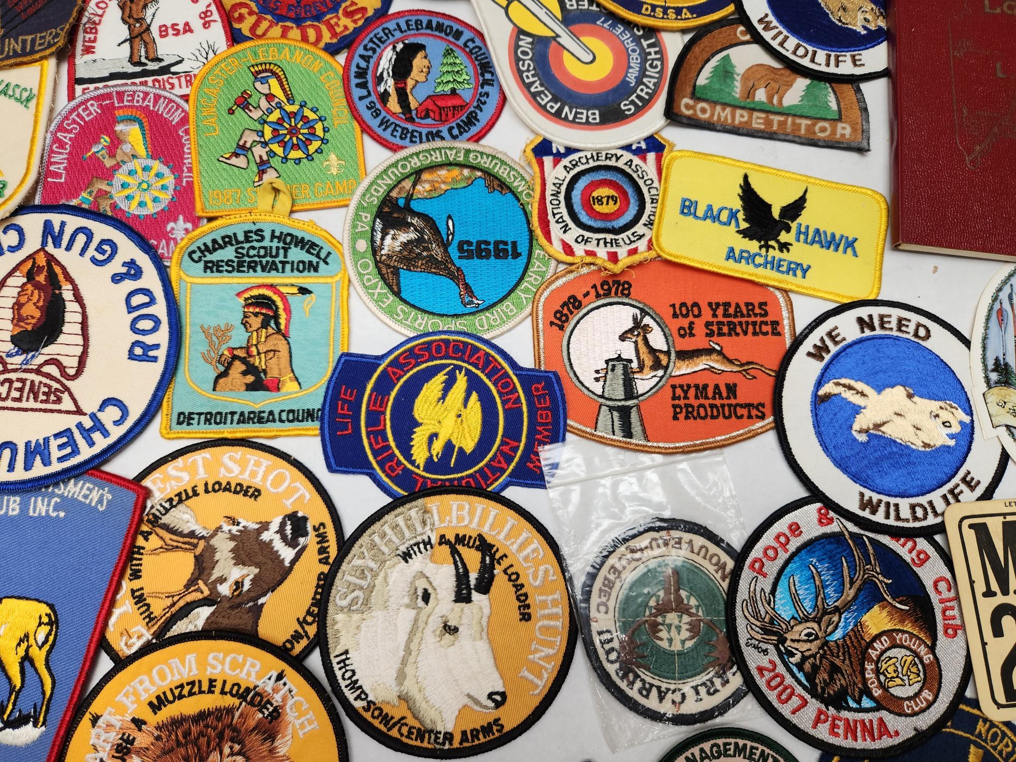 (75Pcs.) HUNTING PATCHES & VINTAGE L.L. BEAN BOOK