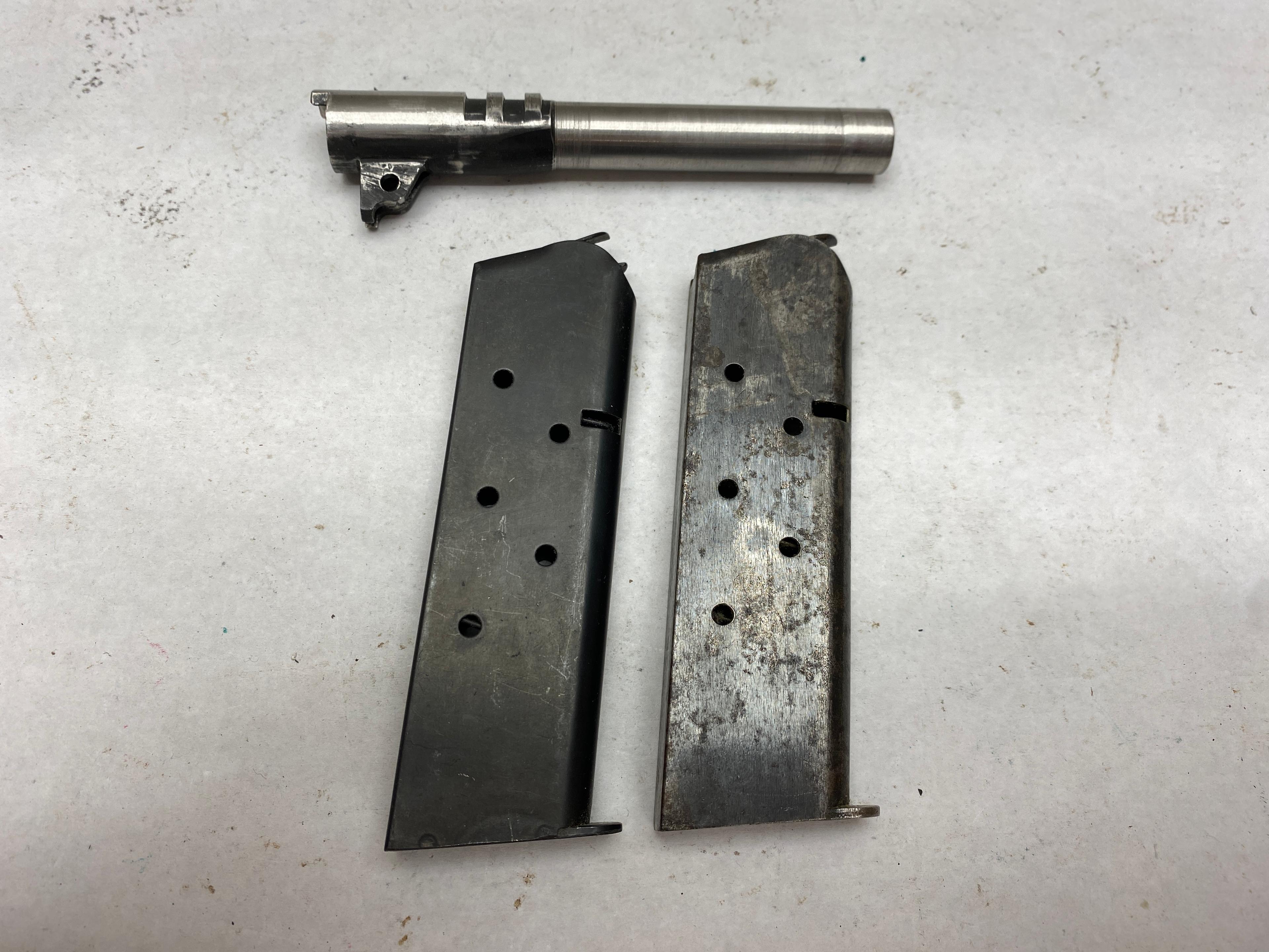 (3Pcs.) 1911 7RD .45ACP MAGS AND 5" .45ACP 1911 B