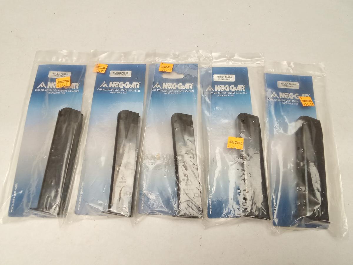 (5Pcs.) MEC-GAR RUGER P-85/89 20RD 9MM MAGAZINES