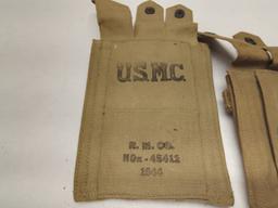 (2Pcs.) USMC MARKED M1 THOMPSON MAG POUCHES