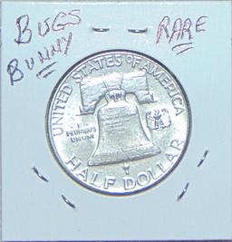 1955 "Bugs Bunny" Franklin Half Dollar MS.