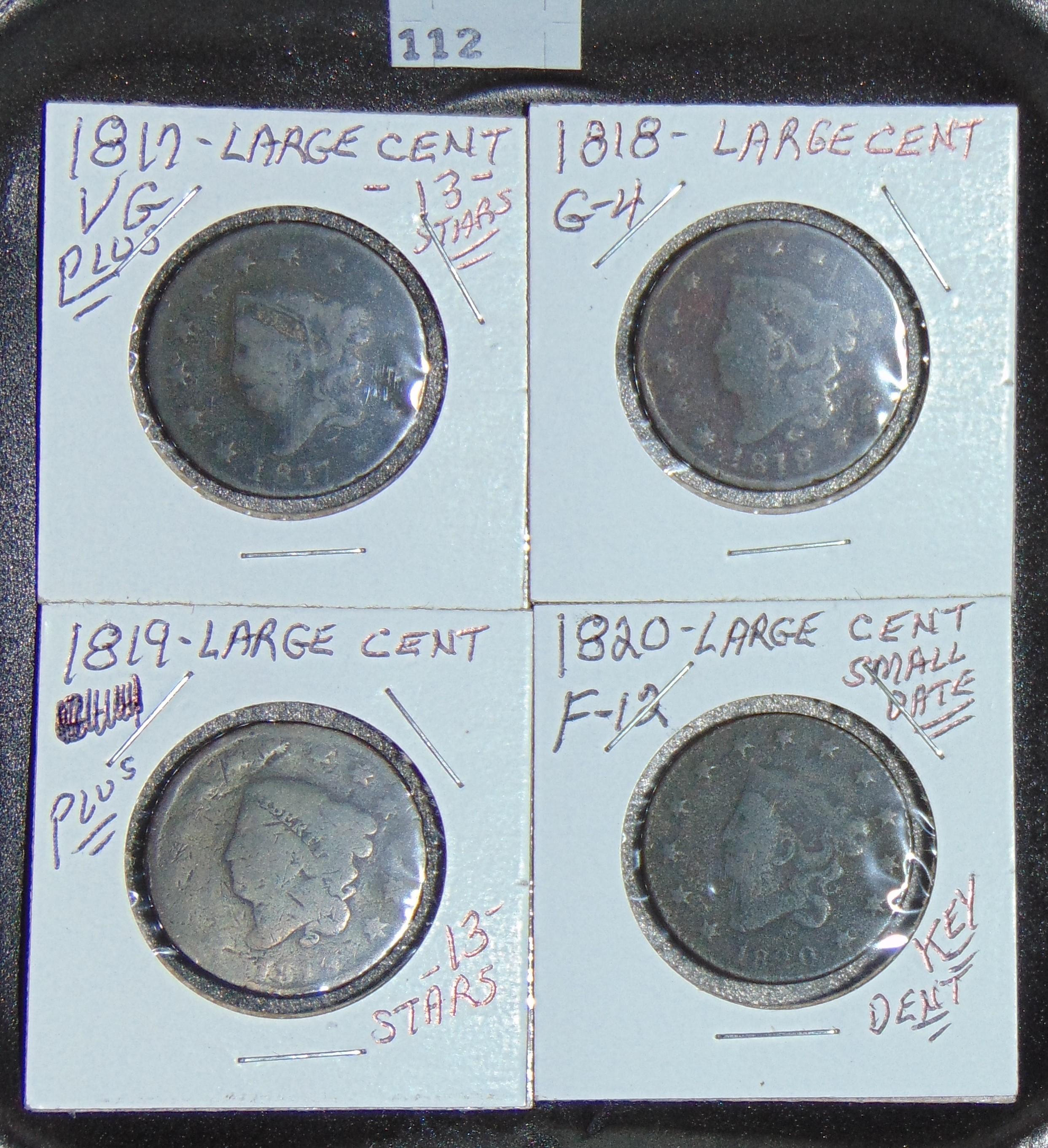 1817, 1818, 1819, 1820 Large Cents.