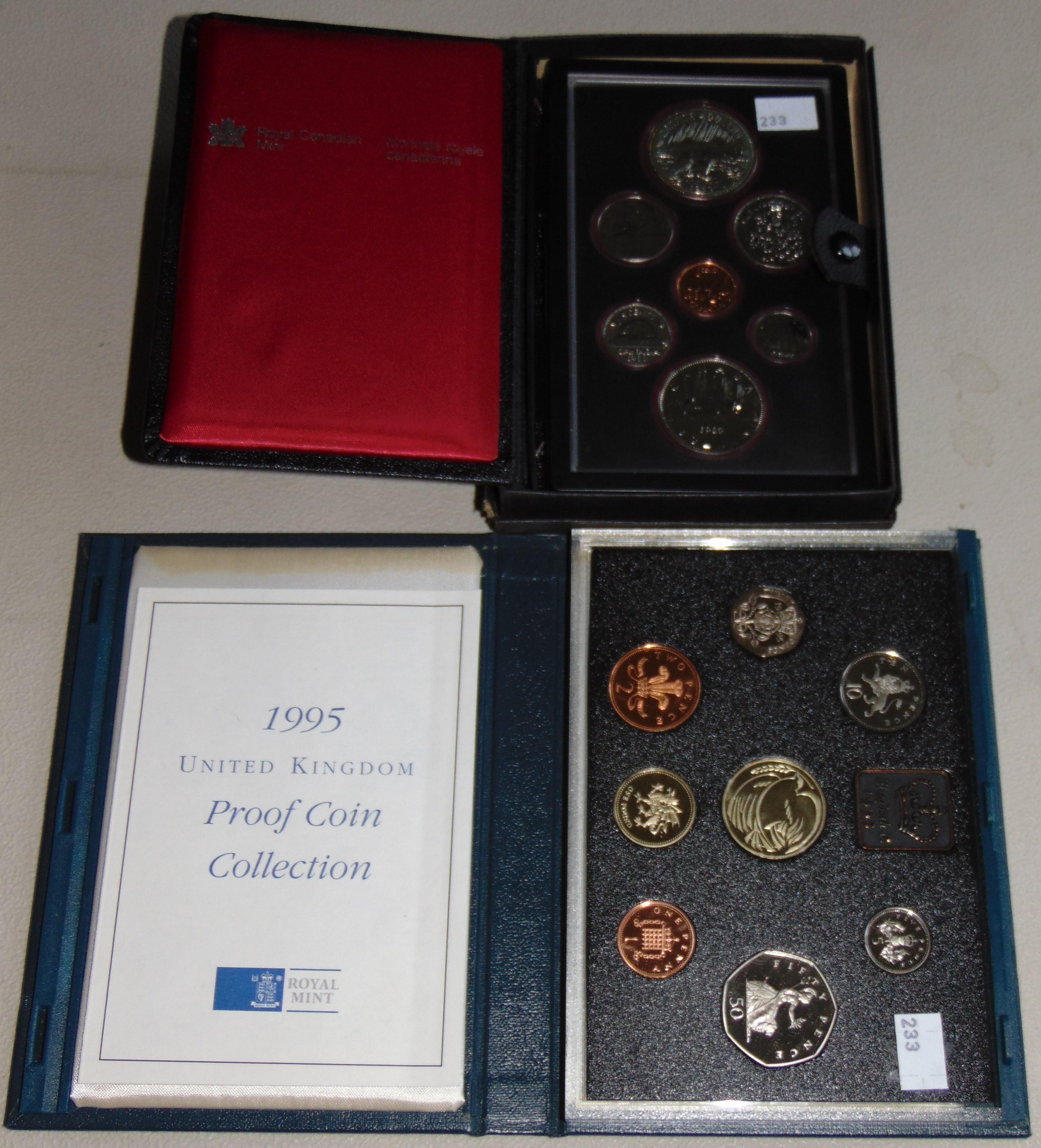 1995 United Kingdom Proof Set. 1980 Canada Proof