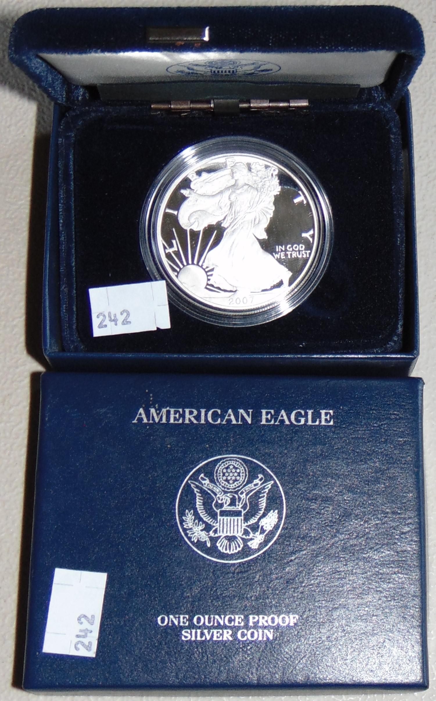 2007-W Proof Silver Eagle (box & paper).