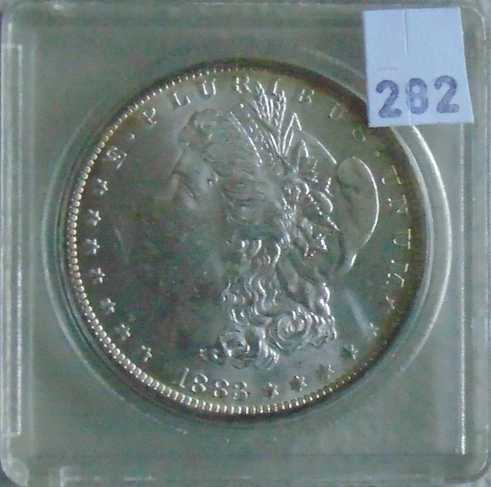 1883-O Morgan Dollar MS63 (light toning).