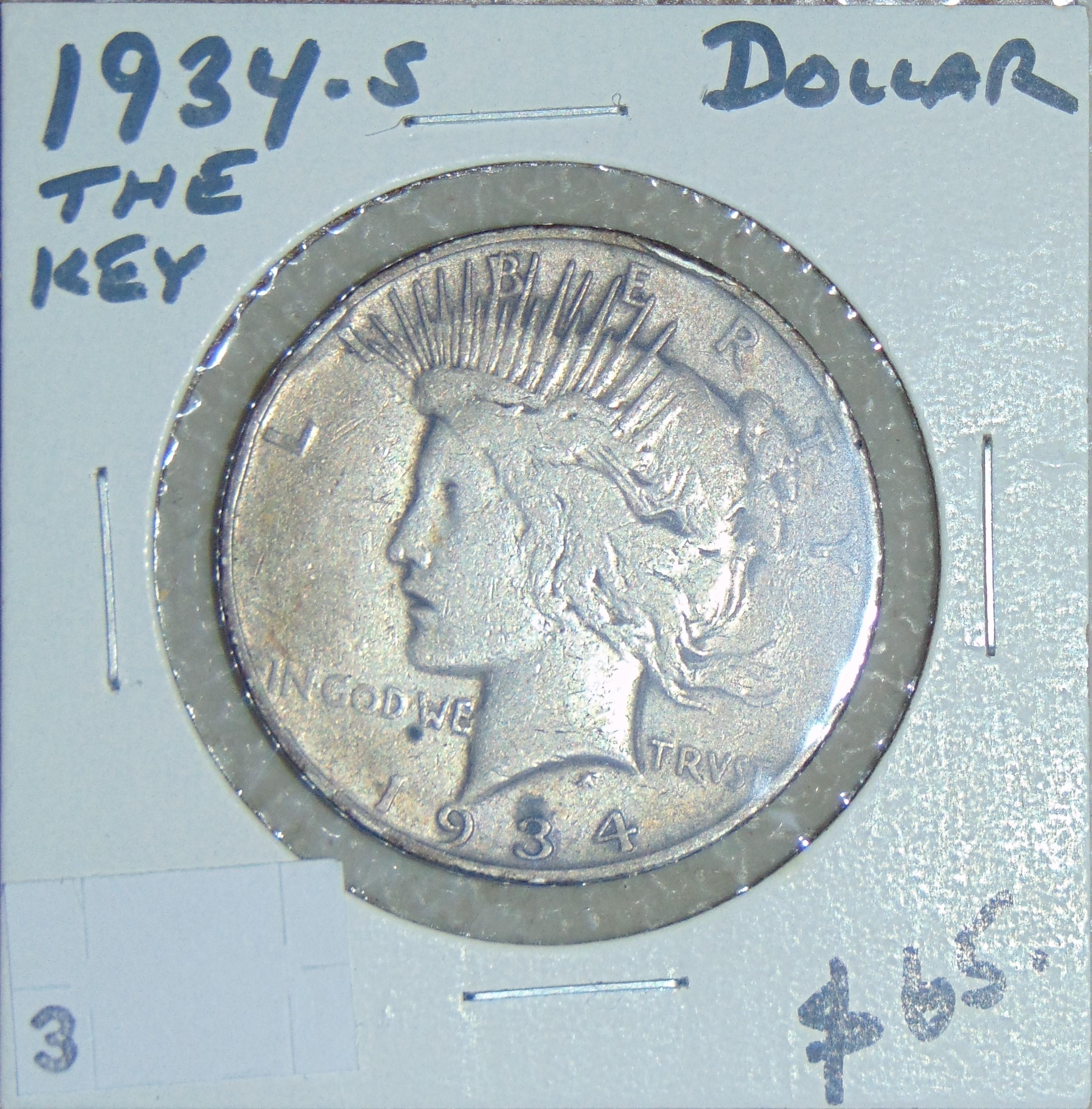 1934-S Peace Dollar VG (good date).