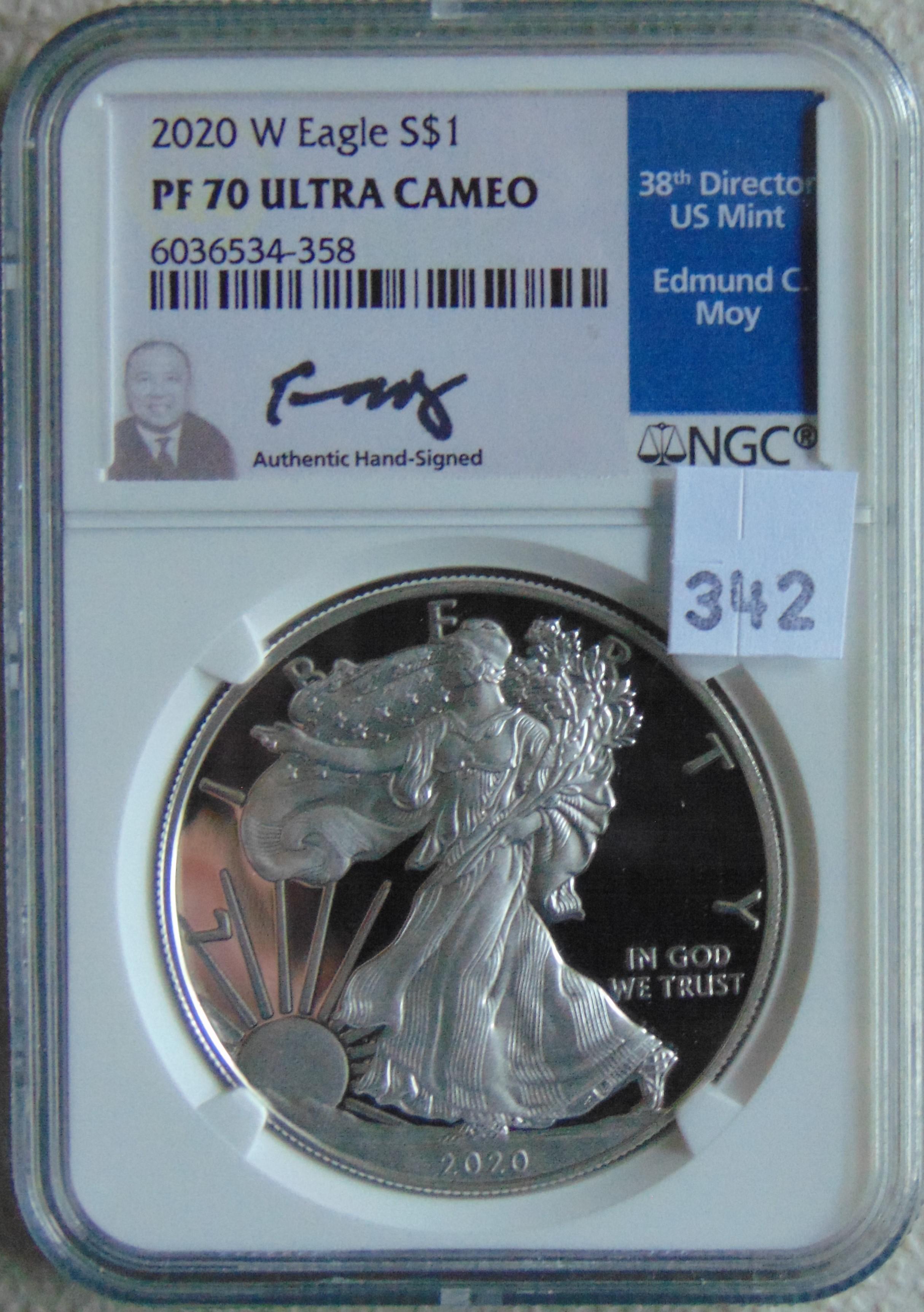 2020 W Silver Eagle PF70 Ultra Cameo NGC.